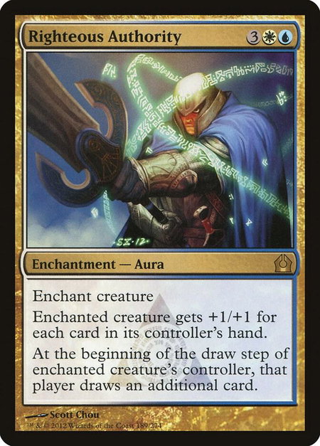 Righteous Authority - Return to Ravnica Magic: The Gathering trading card