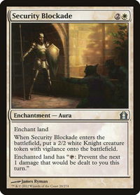 Security Blockade - Return to Ravnica (RTR) #20 - Uncommon Magic: The Gathering Trading Card