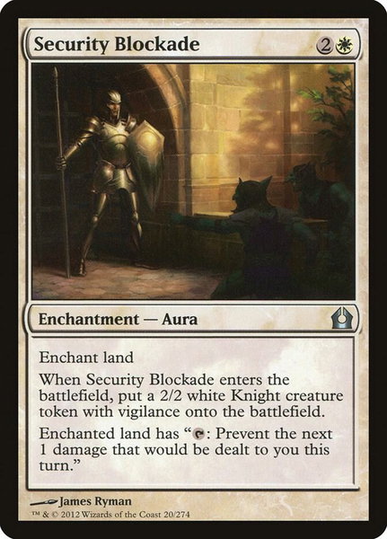 Security Blockade trading card from Return to Ravnica Security Blockade - Return to Ravnica Magic: The Gathering trading card