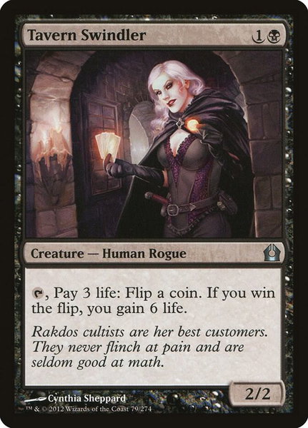 Tavern Swindler trading card from Return to Ravnica Tavern Swindler - Return to Ravnica Magic: The Gathering trading card