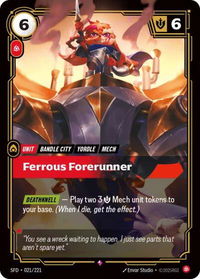 Ferrous Forerunner - Spiritforged (SFD) #021/221 - Rare Riftbound Trading Card