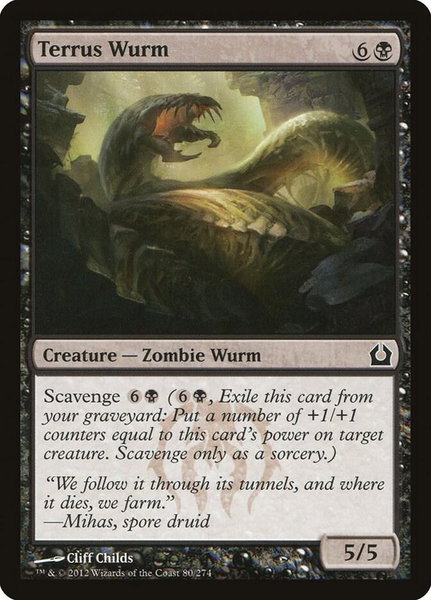Terrus Wurm trading card from Return to Ravnica Terrus Wurm - Return to Ravnica Magic: The Gathering trading card