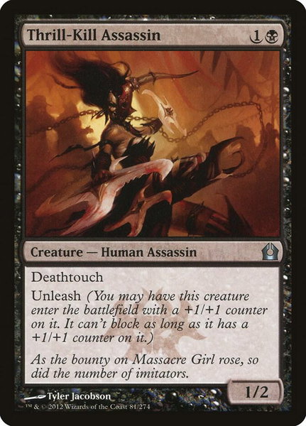 Thrill-Kill Assassin trading card from Return to Ravnica Thrill-Kill Assassin - Return to Ravnica Magic: The Gathering trading card
