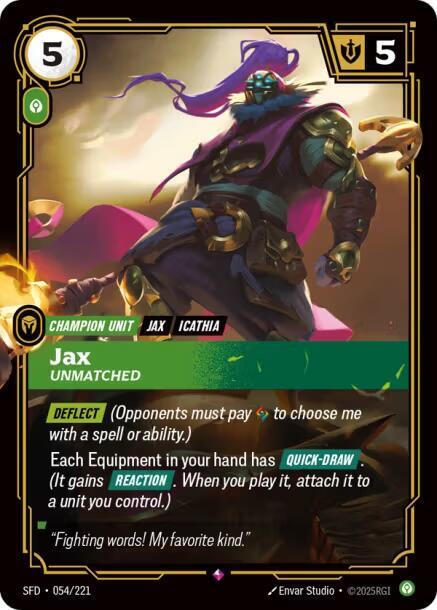 Jax - Unmatched - Spiritforged Riftbound trading card