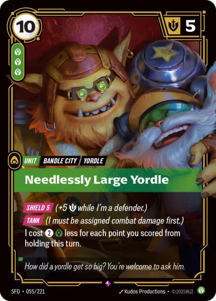 Needlessly Large Yordle - Spiritforged Riftbound trading card