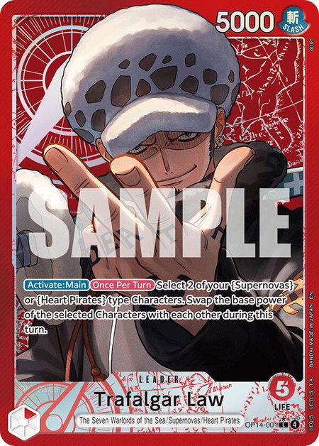 Trafalgar Law - OP14-001 (Alternate Art) - The Azure Sea's Seven One Piece trading card