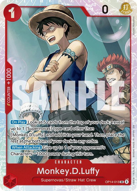 Monkey.D.Luffy - OP14-013 trading card from The Azure Sea's Seven Monkey.D.Luffy - OP14-013 - The Azure Sea's Seven One Piece trading card