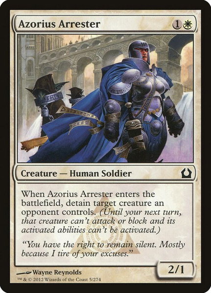 Azorius Arrester trading card from Return to Ravnica Azorius Arrester - Return to Ravnica Magic: The Gathering trading card