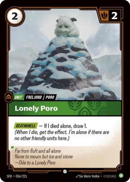 Lonely Poro - Spiritforged Riftbound trading card