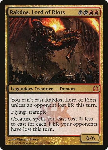 Rakdos, Lord of Riots - Return to Ravnica Magic: The Gathering trading card