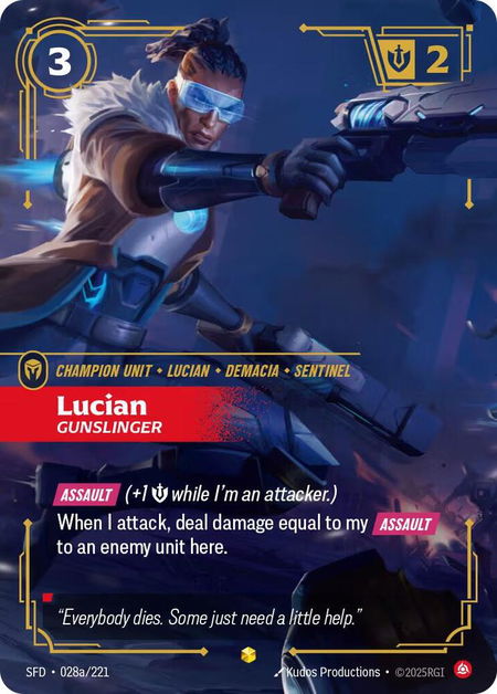 Lucian - Gunslinger (Alternate Art) - Spiritforged Riftbound trading card
