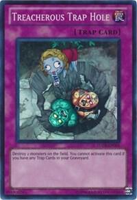 Treacherous Trap Hole trading card from Turbo Pack: Booster Three Treacherous Trap Hole - Turbo Pack: Booster Three YuGiOh trading card