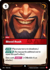 Blood Rush - Spiritforged (SFD) #003/221 - Common Riftbound Trading Card