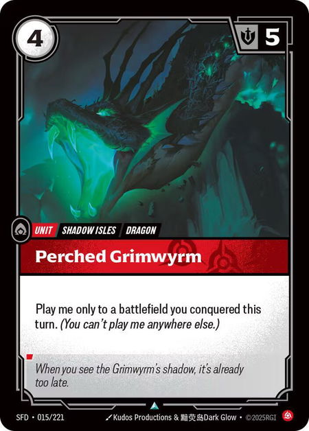Perched Grimwyrm - Spiritforged Riftbound trading card