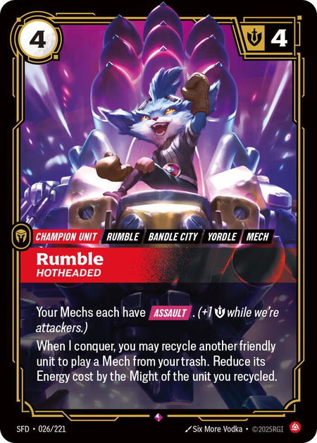 Rumble - Hotheaded - Spiritforged Riftbound trading card