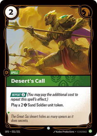 Desert's Call - Spiritforged (SFD) #031/221 - Common Riftbound Trading Card