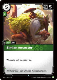 Simian Ancestor - Spiritforged (SFD) #047/221 - Uncommon Riftbound Trading Card