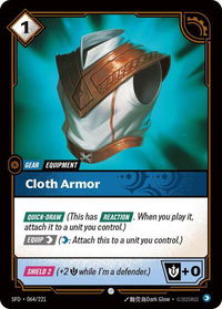 Cloth Armor - Spiritforged (SFD) #064/221 - Common Riftbound Trading Card