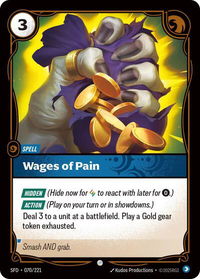 Wages of Pain - Spiritforged (SFD) #070/221 - Common Riftbound Trading Card