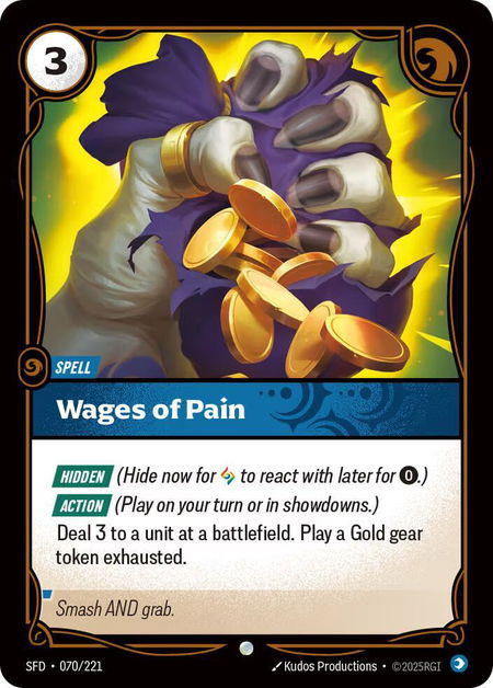 Wages of Pain - Spiritforged Riftbound trading card