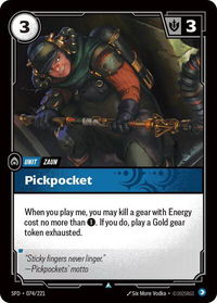 Pickpocket - Spiritforged (SFD) #074/221 - Uncommon Riftbound Trading Card
