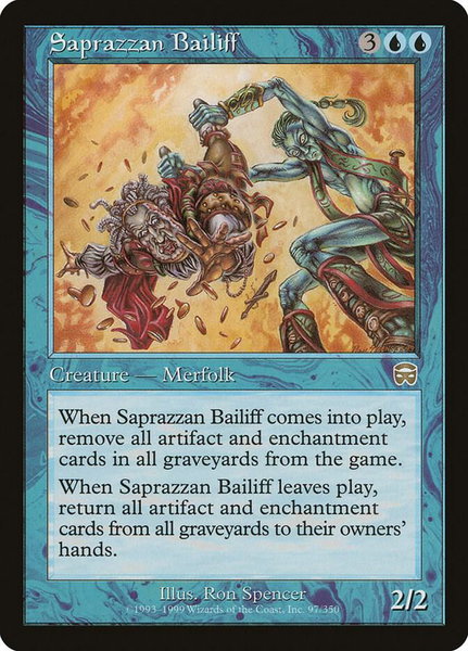 Saprazzan Bailiff trading card from Mercadian Masques Saprazzan Bailiff - Mercadian Masques Magic: The Gathering trading card
