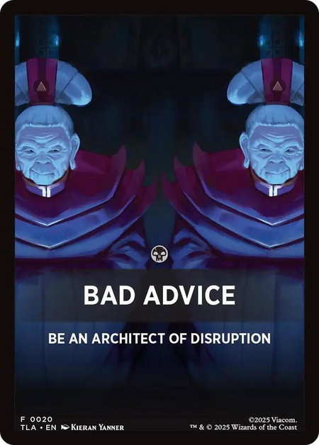 Bad Advice Theme Card - Avatar: The Last Airbender Magic: The Gathering trading card