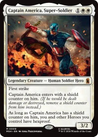 Captain America, Super-Soldier - Marvel Super Heroes (MSH) #9 - Mythic Rare Magic: The Gathering Trading Card