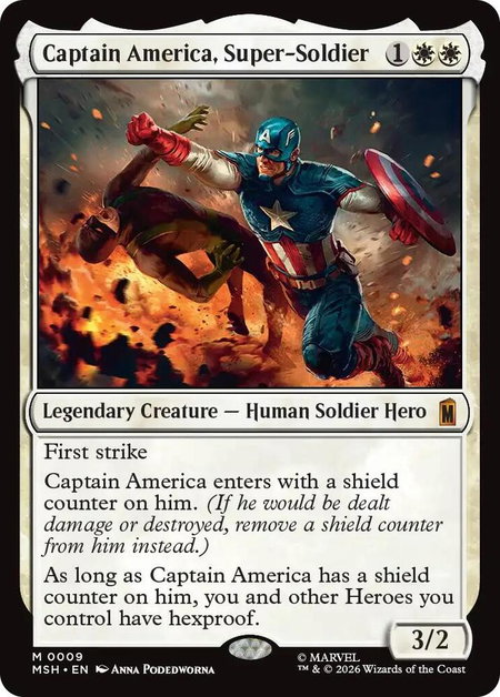 Captain America, Super-Soldier - Marvel Super Heroes Magic: The Gathering trading card