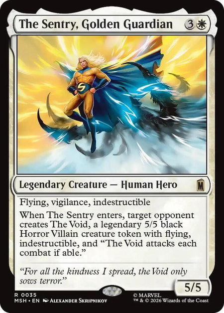 The Sentry, Golden Guardian - Marvel Super Heroes Magic: The Gathering trading card