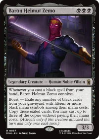 Baron Helmut Zemo - Marvel Super Heroes (MSH) #87 - Rare Magic: The Gathering Trading Card