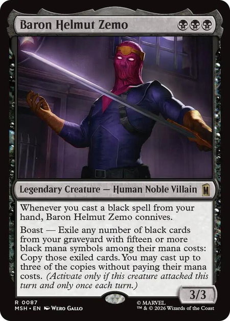 Baron Helmut Zemo - Marvel Super Heroes Magic: The Gathering trading card