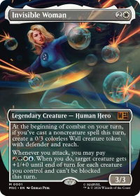 Invisible Woman (Borderless) - Commander: Marvel Super Heroes (MSC) #1 - Mythic Rare Magic: The Gathering Trading Card