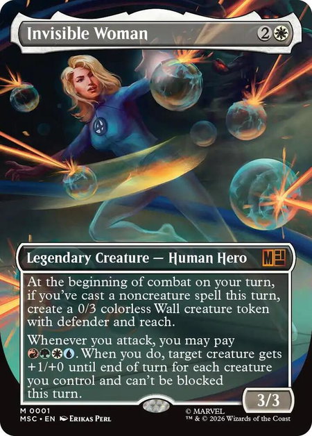 Invisible Woman (Borderless) - Commander: Marvel Super Heroes Magic: The Gathering trading card