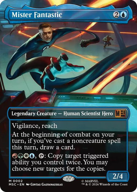 Mister Fantastic (Borderless) - Commander: Marvel Super Heroes Magic: The Gathering trading card