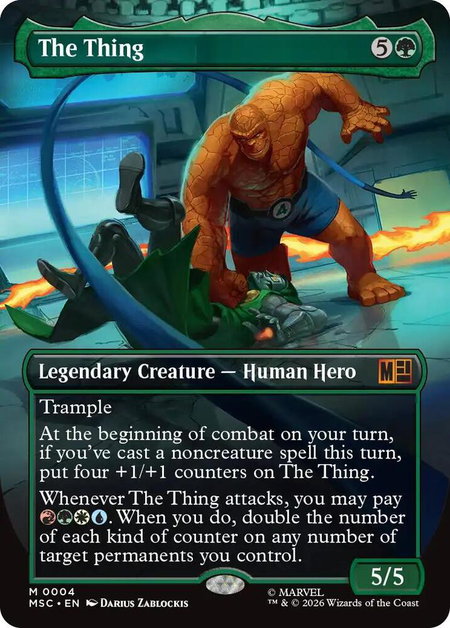 The Thing (Borderless) - Commander: Marvel Super Heroes Magic: The Gathering trading card