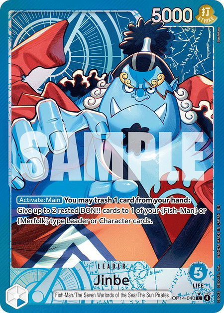 Jinbe - OP14-040 (Alternate Art) - The Azure Sea's Seven One Piece trading card
