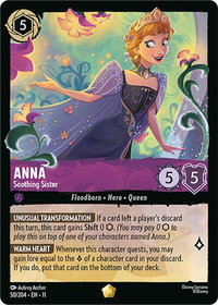 Anna - Soothing Sister - Winterspell (11) #50/204 - Legendary Disney Lorcana Trading Card