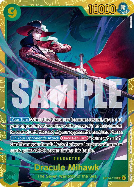Dracule Mihawk - OP14-119 - The Azure Sea's Seven One Piece trading card