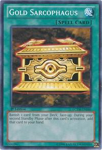 Gold Sarcophagus trading card from Legendary Collection 3: Yugi's World Gold Sarcophagus - Legendary Collection 3: Yugi's World YuGiOh trading card