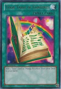 Toon Table of Contents trading card from Legendary Collection 3: Yugi's World Toon Table of Contents - Legendary Collection 3: Yugi's World YuGiOh trading card