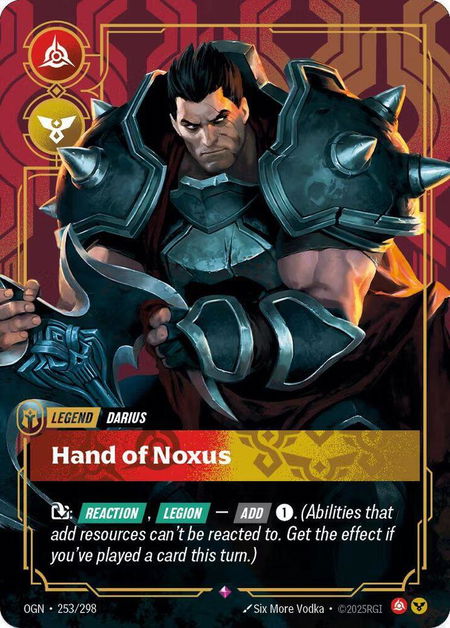 Darius - Hand of Noxus (Metal) - Riftbound Organized Play Promotional Cards Riftbound trading card