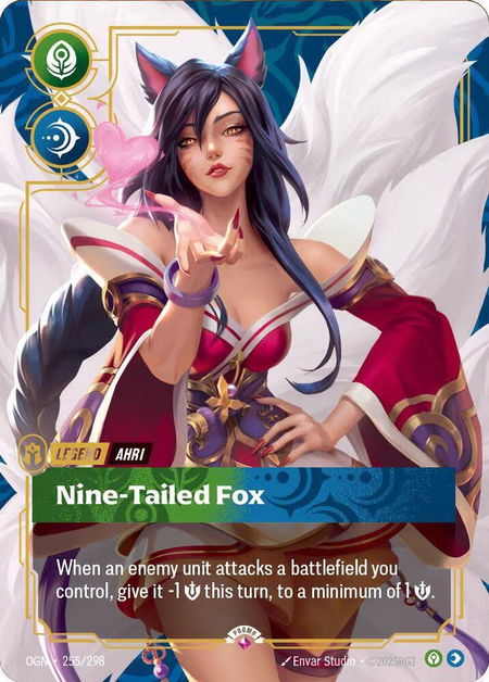 Ahri - Nine-Tailed Fox (Metal) - Riftbound Organized Play Promotional Cards Riftbound trading card