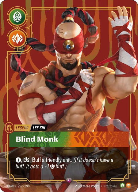 Lee Sin - Blind Monk (Metal) - Riftbound Organized Play Promotional Cards Riftbound trading card