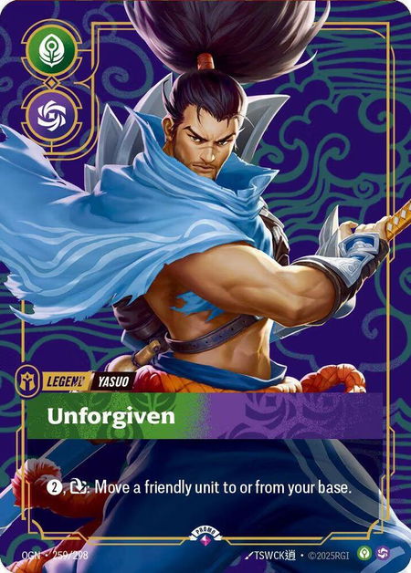 Yasuo - Unforgiven (Metal) - Riftbound Organized Play Promotional Cards Riftbound trading card