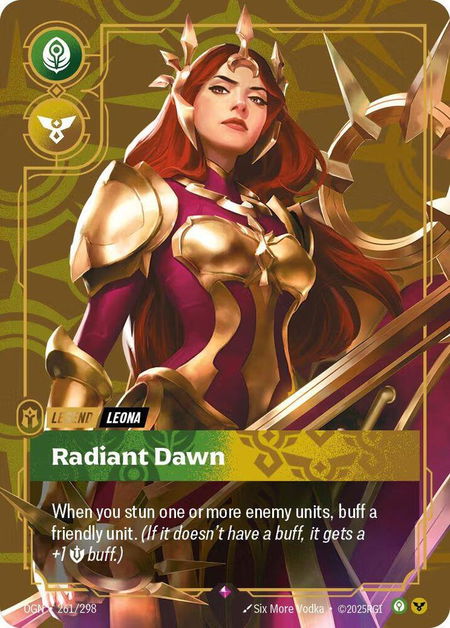 Leona - Radiant Dawn (Metal) - Riftbound Organized Play Promotional Cards Riftbound trading card