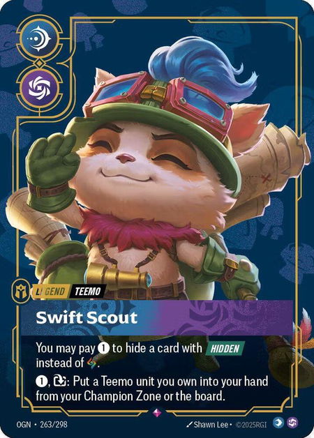 Teemo - Swift Scout (Metal) - Riftbound Organized Play Promotional Cards Riftbound trading card