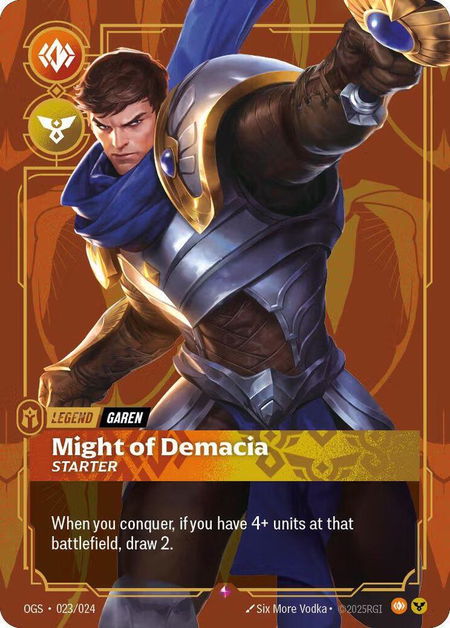 Garen - Might of Demacia (Metal) - Riftbound Organized Play Promotional Cards Riftbound trading card