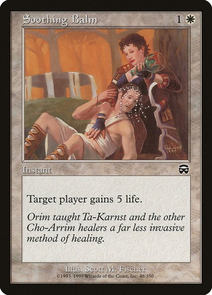 Soothing Balm trading card from Mercadian Masques Soothing Balm - Mercadian Masques Magic: The Gathering trading card