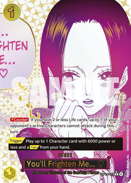 You'll Frighten Me... (Alternate Art) - The Azure Sea's Seven One Piece trading card